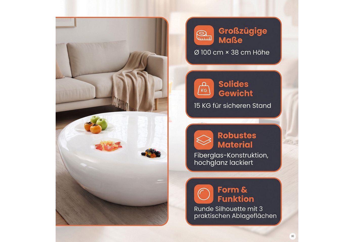 SalesFever Couchtisch Coffeetable im minimalistischen Stil – Bild 5 von 5