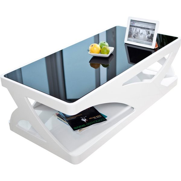 SalesFever Couchtisch Lacona Coffeetable mit stilvollem Aussehen, Schwarzglasplatte: Eleganz in Rechteck oder Quadrat