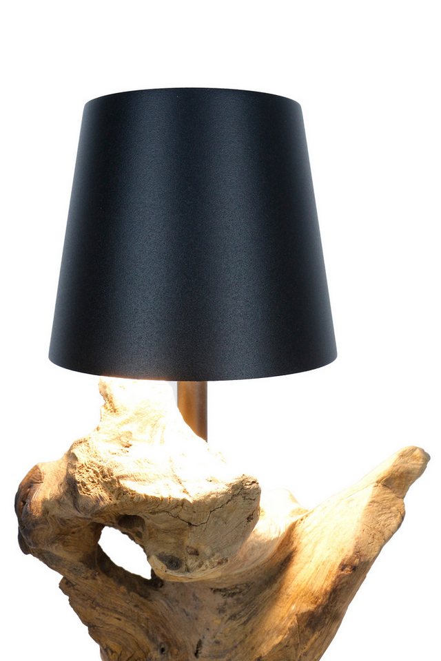 SalesFever LED Tischleuchte Veluno Natürliches Design mit Holzgestell und mattem Lampenschirm, USB-Ladefunktion, Warmweiß, Akku-Tischlampe, 29 cm, 5200 mAh, war – Bild 5 von 5