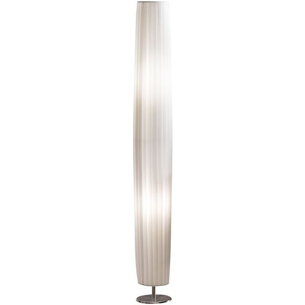 SalesFever Stehlampe Oliver Rundes Design mit Plissee-Schirm und Chromoptik, ohne Leuchtmittel, 2x E27 bis 40 W, 120 cm, Bodenleuchte mit Kippschalter
