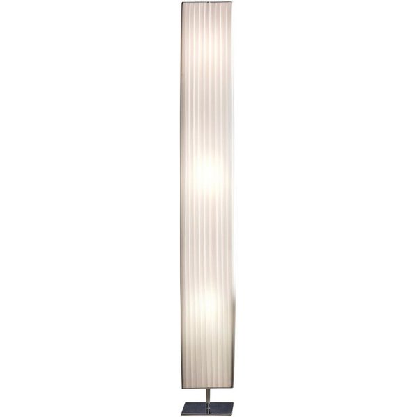 SalesFever Stehlampe Theodor Elegantes Art Déco Design mit Plissee-Schirm und Chromfuß, ohne Leuchtmittel, 3x E27, ohne Leuchtmittel, 160 cm, Stehleuchte mit Ch