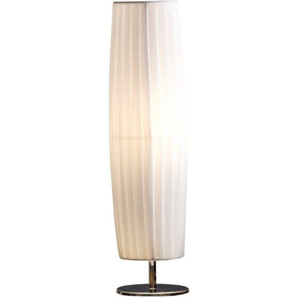 SalesFever Tischleuchte Tomke Zeitloses Design mit Plissee-Schirm und glänzender Chromoptik, ohne Leuchtmittel, 1x E27 bis 40 W, 60 cm, runde Tischlampe mit Kip