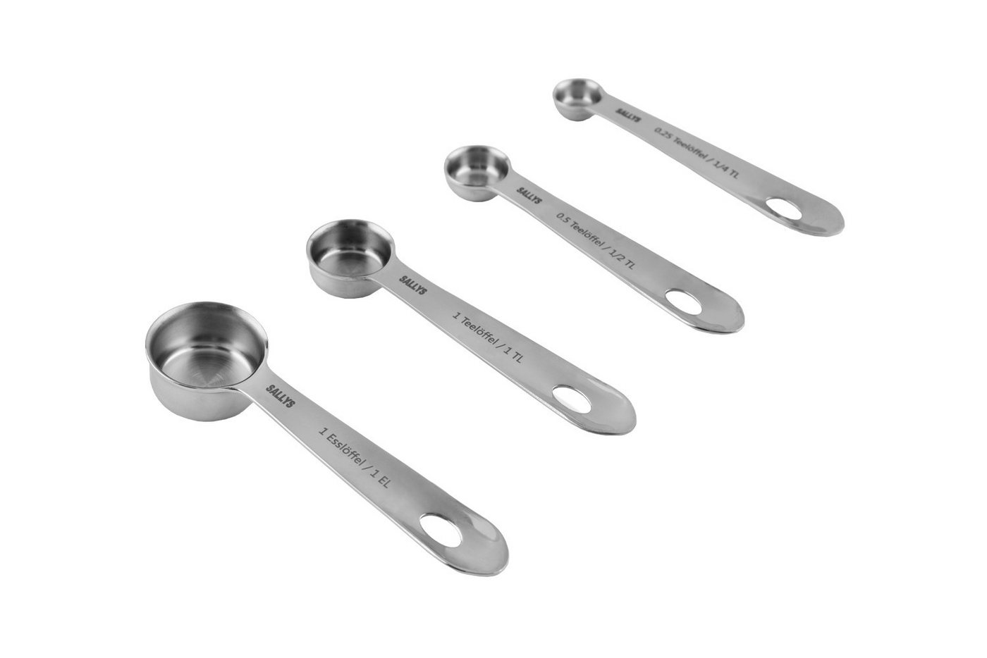 Sallys Messlöffel Set 4 Teilig - 0,25 TL / 0,5 TL / 1 TL / 1 EL, (4-St., Teilig) – Bild 2 von 5