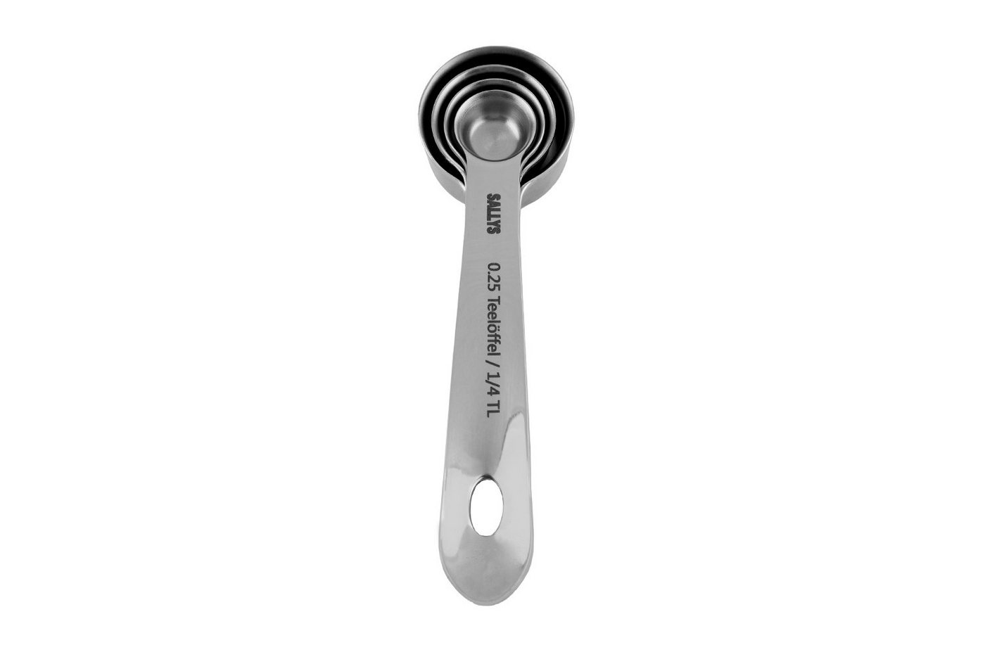 Sallys Messlöffel Set 4 Teilig - 0,25 TL / 0,5 TL / 1 TL / 1 EL, (4-St., Teilig) – Bild 3 von 5