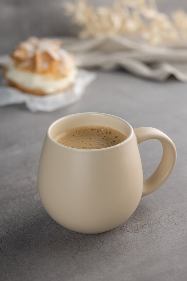 Sallys Tasse Belly Mug, handgemacht aus 400 ml, langer Wärmespeicher durch 100 % Steingut – Bild 5 von 5