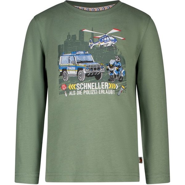 SALT AND PEPPER Langarmshirt Salt & Pepper Jungen Polizeifahrzeuge Langarmshirt light green (1-tlg)