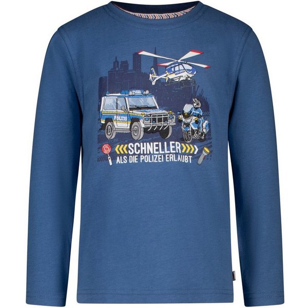 SALT AND PEPPER Langarmshirt Salt & Pepper Jungen Polizeifahrzeuge Langarmshirt blue (1-tlg)