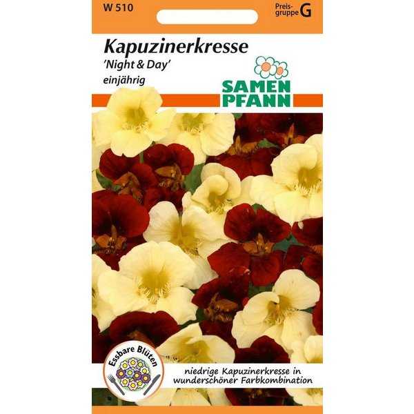 SAMEN PFANN Blumensamen Kapuzinerkresse, Night & Day - Kapuzinerkresse-Samen Saatgut Samen, Tropaeolum majus