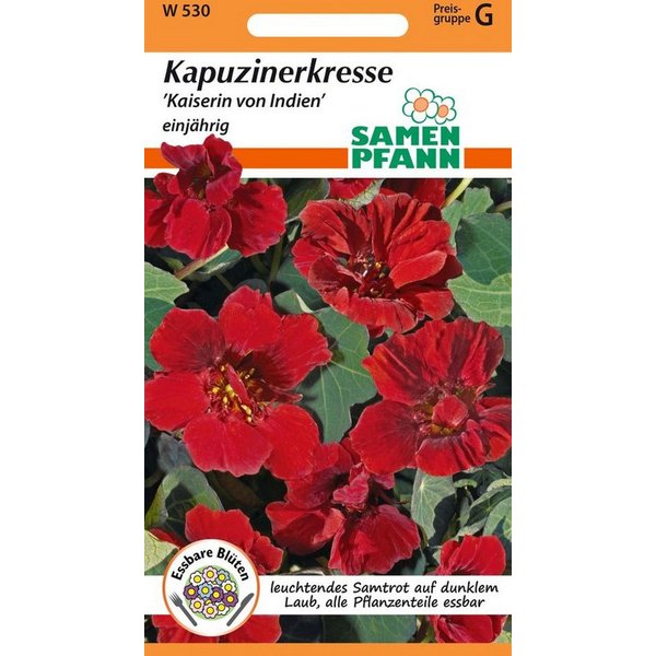 SAMEN PFANN Blumensamen Kapuzinerkresse, Kaiserin von Indien - Kapuzinerkresse-Samen, Tropaeolum minus