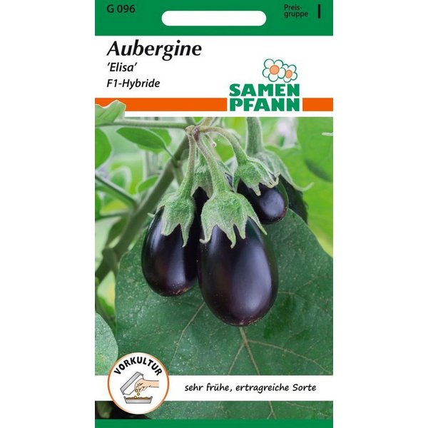 SAMEN PFANN Gemüsesamen Aubergine, Elisa - Saatgut Samen, Solanum melongena