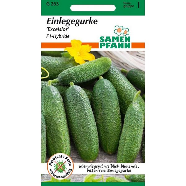 SAMEN PFANN Gemüsesamen Einlegegurke, Excelsior F1 - Gurken-Samen Saatgut Samen, Cucumis sativus