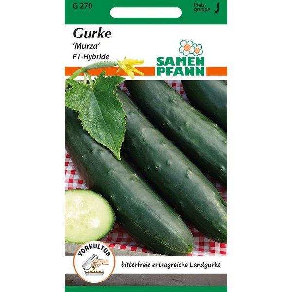 SAMEN PFANN Gemüsesamen Gurke, Murza F1, Landgurke, bitterfrei - Gurken-Samen Saatgut Samen, Cucumis sativus, var. Murza F1