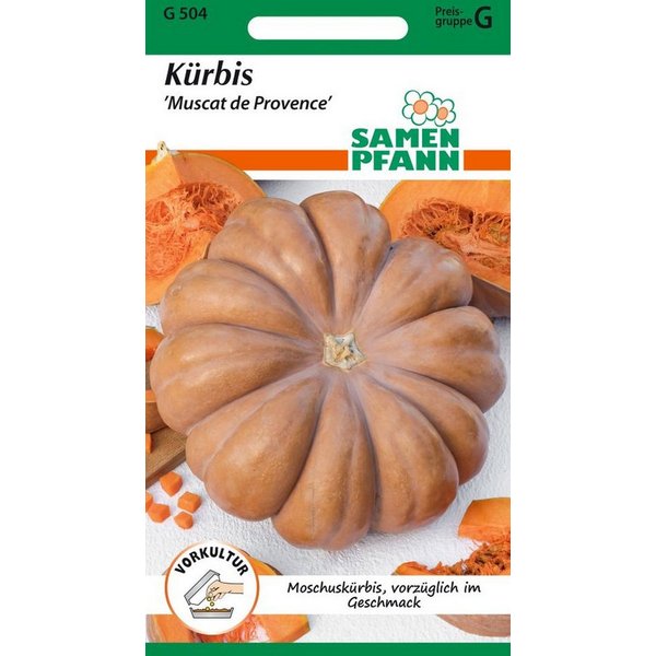 SAMEN PFANN Gemüsesamen Kürbis, Muscat de Provence Moschuskürbis Kürbis-Samen Saatgut Samen, Cucurbit moschata