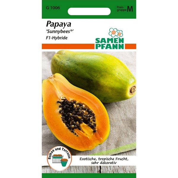 SAMEN PFANN Gemüsesamen Papaya, Sunnybees® F1 - Melonen-Samen Saatgut Samen, Carica Papaya