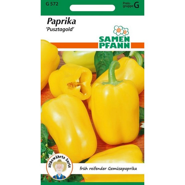 SAMEN PFANN Gemüsesamen Paprika, Pusztagold - Paprika-Samen Saatgut Samen, Capsicum annuum