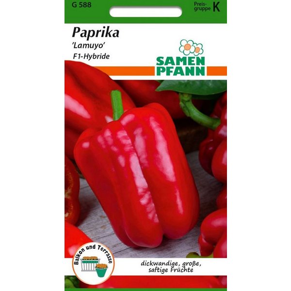 SAMEN PFANN Gemüsesamen Paprika, Lamuyo F1 - Paprika-Samen Saatgut Samen, Capsicum annuum