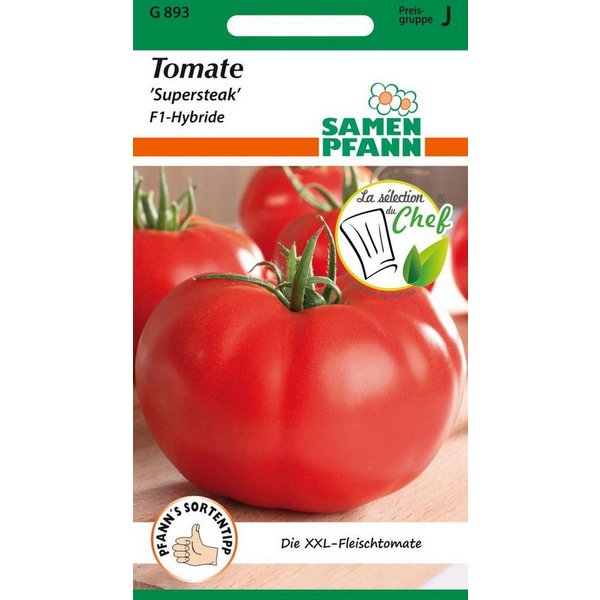 SAMEN PFANN Gemüsesamen Tomate, Supersteak F1 (XXL-Tomate) - Saatgut Tomaten Samen, Solanum lycopersicum
