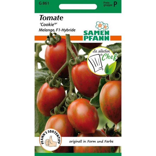 SAMEN PFANN Gemüsesamen Tomate, Cookie (Melange F1) - Saatgut Tomaten Samen, Solanum lycopersicum