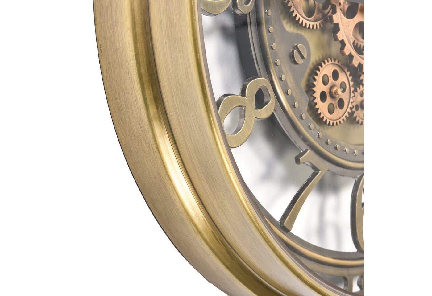 Samilito Wanduhr 53,5 cm rund, drehende Zahnräder, Industrial, leises Quarzwerk (Echtes Bewegungsgetriebe, separater Antrieb, lautloses Sweep-Uhrwerk) – Bild 3 von 5