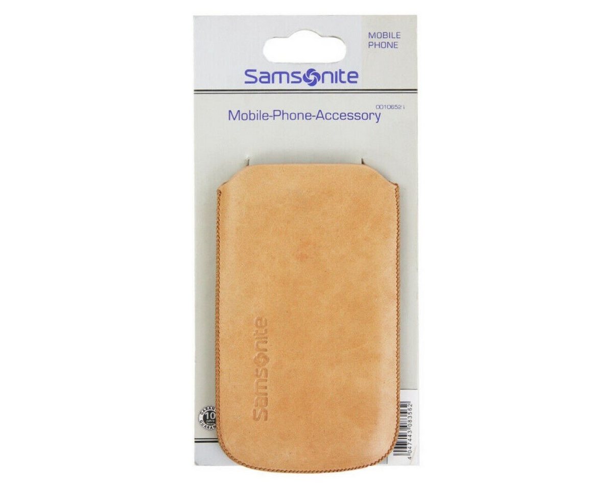 Samsonite Handyhülle Leder Universal Pouch Tasche Toledo Beige M, hochwertige Schutz-Hülle Etui für klassisches Handy MP3-Player – Bild 3 von 4
