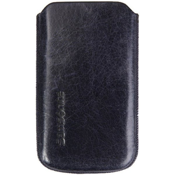 Samsonite Handyhülle Leder Universal Pouch Tasche Toledo Blau, Schutz-Hülle Etui für klassisches Handy MP3 MP4-Player Audio-Player