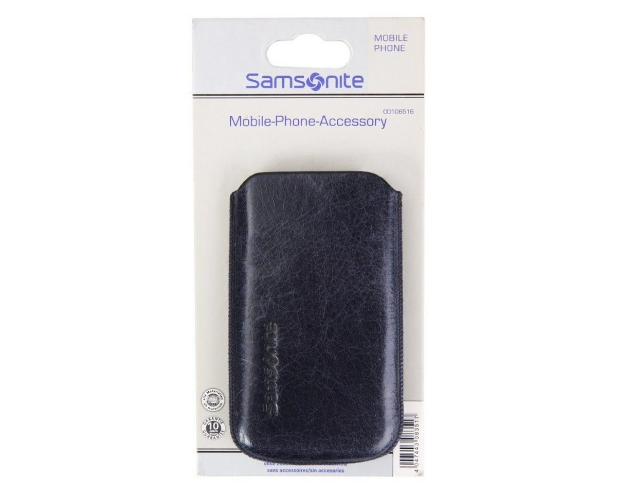 Samsonite Handyhülle Leder Universal Pouch Tasche Toledo Blau, Schutz-Hülle Etui für klassisches Handy MP3 MP4-Player Audio-Player – Bild 4 von 4