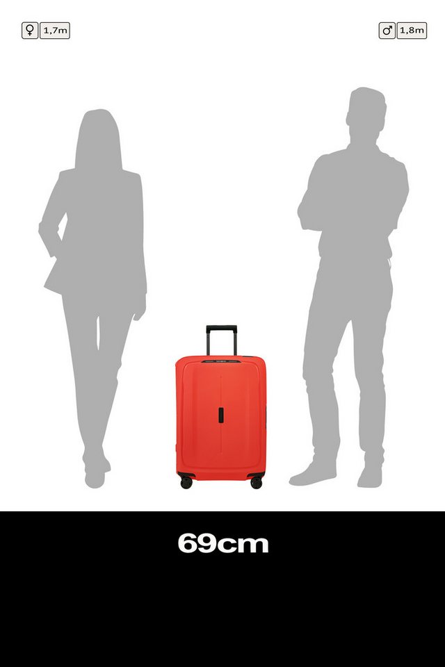 Samsonite Hartschalen-Trolley ESSENS, verschiedene Größen und Farben, 4 Rollen, Unisex Koffer, mit mehreren Fächern – Bild 2 von 5