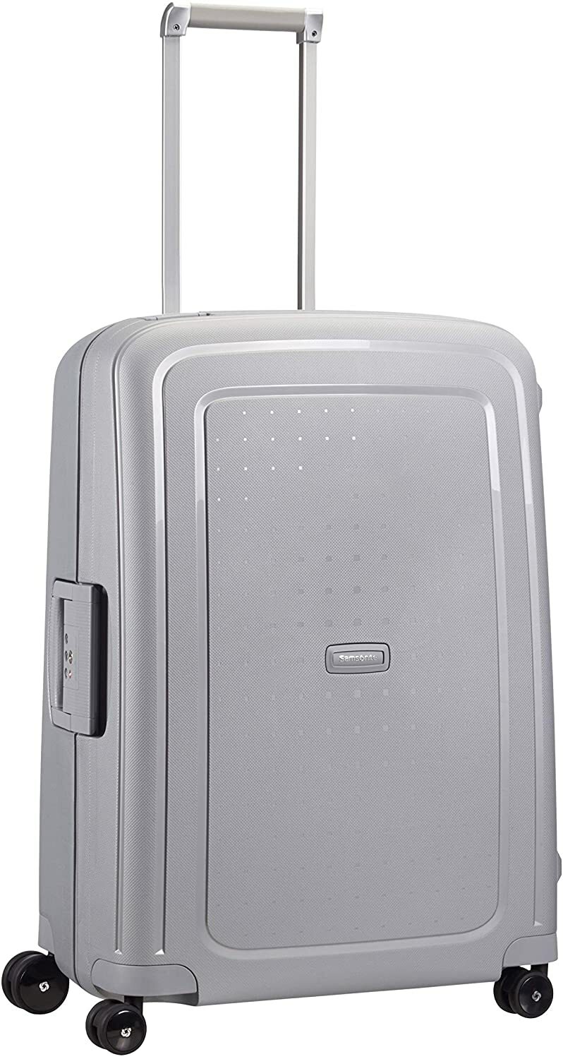 Samsonite S'Cure Spinner M Koffer 69 cm 79 L Doppelrollen Ziehgriff Silber