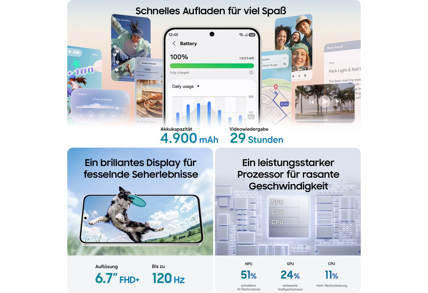 Samsung Galaxy S26 FE Smartphone (17,11 cm/6,7 Zoll, 256 GB Speicherplatz, 50 MP Kamera) – Bild 5 von 5