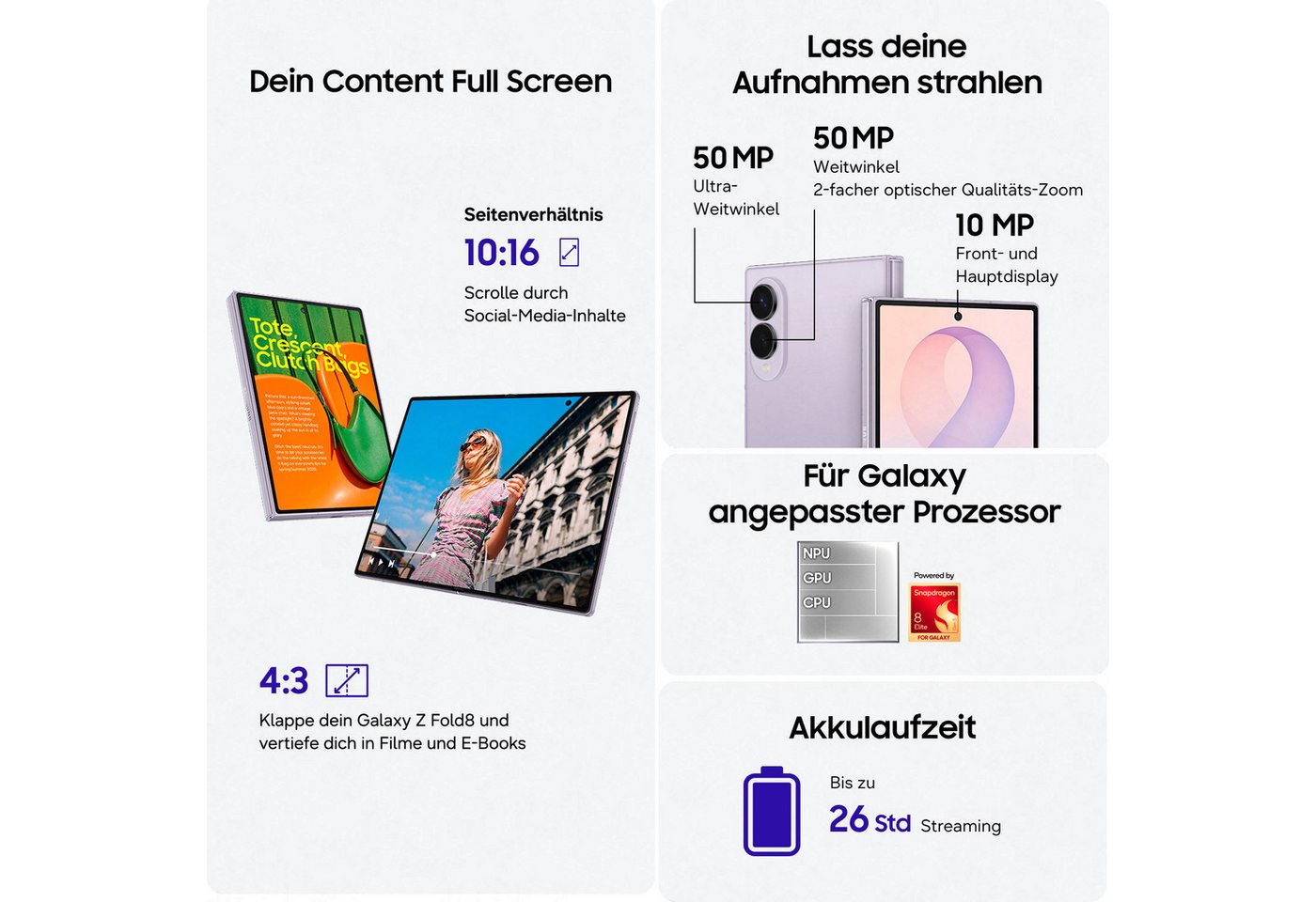 Samsung Galaxy Z Fold8 Smartphone (19,32 cm/7,6 Zoll, 256 GB Speicherplatz, 50 MP Kamera) – Bild 4 von 5