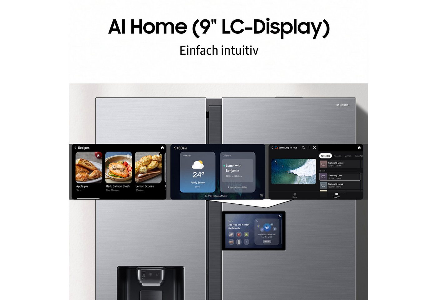 Samsung Side-by-Side RS94F RS90F65EDT, 178,4 cm hoch, 91,2 cm breit, Separate Temperaturregelung für Kühl- und Gefrierbereich – Bild 4 von 5