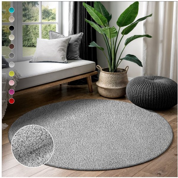 Sanat Hochflor-Teppich LOCA, auch als Läufer und in Rund, rund, Höhe: 30 mm, Wohnzimmer, Langflor, Shaggy, Schlafzimmer