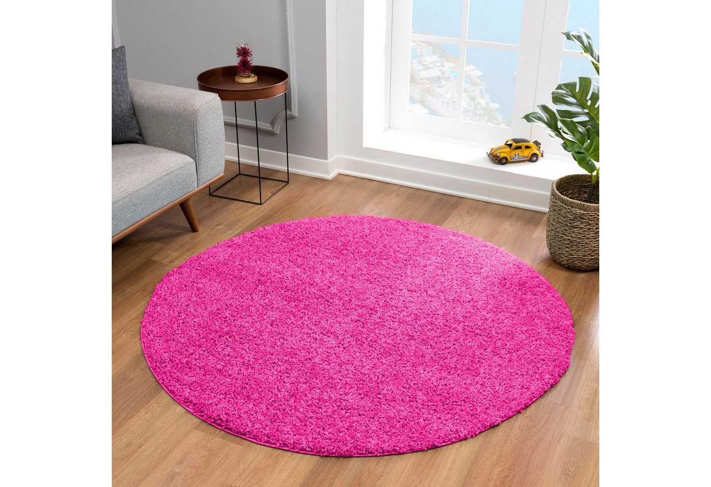 Sanat Hochflor-Teppich LOCA, auch als Läufer und in Rund, rund, Höhe: 30 mm, Wohnzimmer, Langflor, Shaggy, Schlafzimmer – Bild 5 von 5