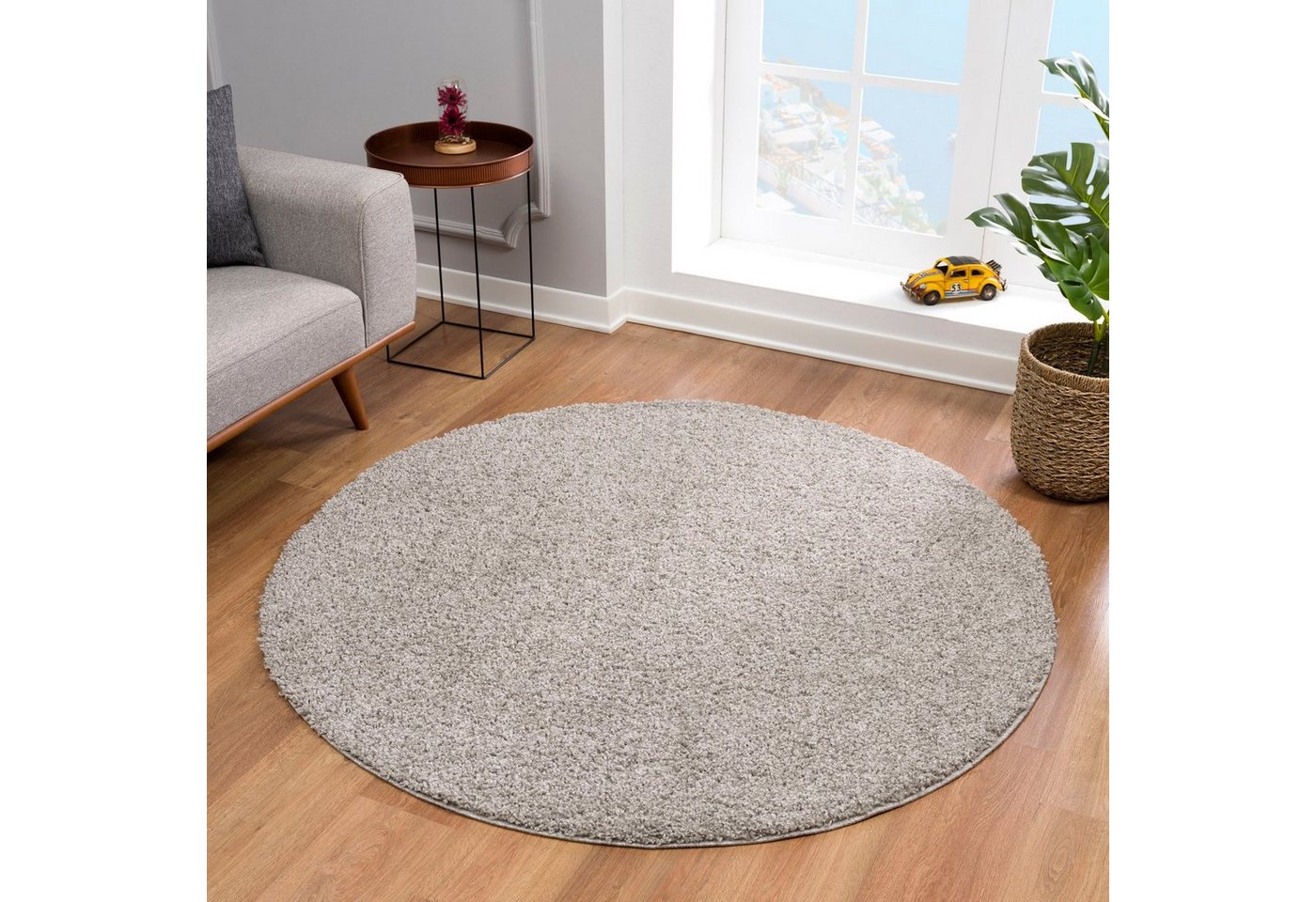 Sanat Hochflor-Teppich LOCA, auch als Läufer und in Rund, rund, Höhe: 30 mm, Wohnzimmer, Langflor, Shaggy, Schlafzimmer – Bild 5 von 5