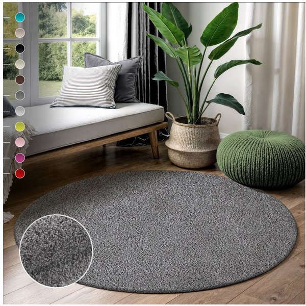 Sanat Hochflor-Teppich LOCA, auch als Läufer und in Rund, rund, Höhe: 30 mm, Wohnzimmer, Langflor, Shaggy, Schlafzimmer