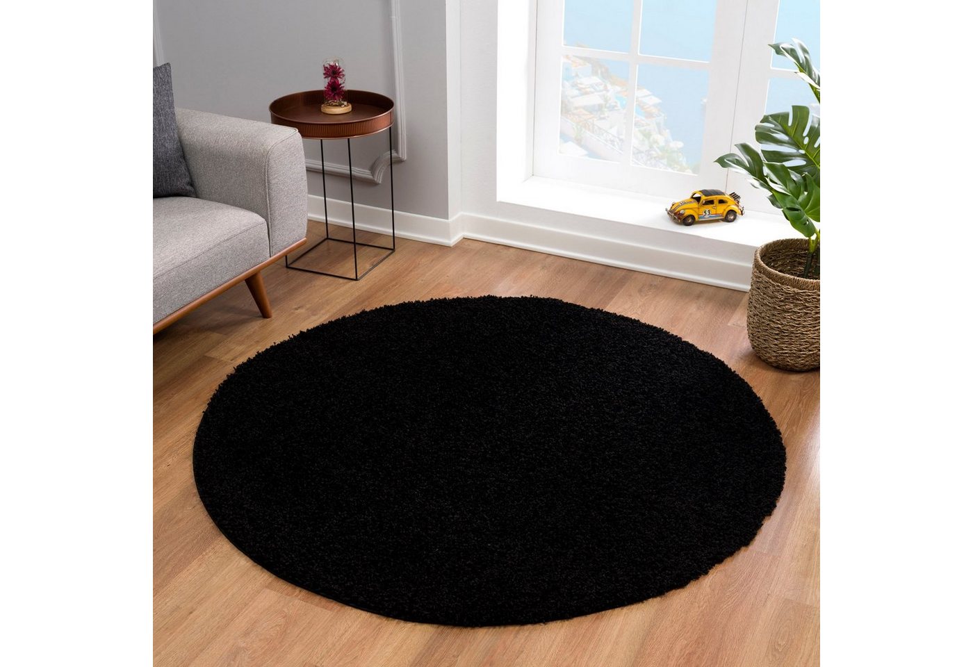 Sanat Hochflor-Teppich LOCA, auch als Läufer und in Rund, rund, Höhe: 30 mm, Wohnzimmer, Langflor, Shaggy, Schlafzimmer – Bild 5 von 5