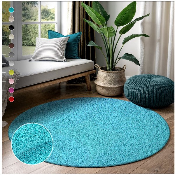 Sanat Hochflor-Teppich LOCA, auch als Läufer und in Rund, rund, Höhe: 30 mm, Wohnzimmer, Langflor, Shaggy, Schlafzimmer