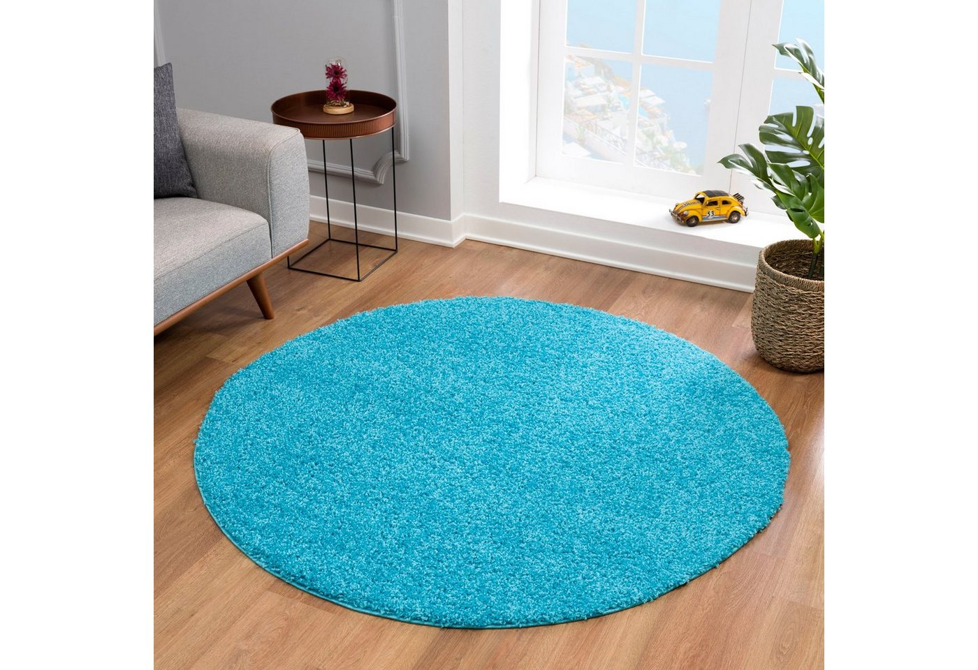 Sanat Hochflor-Teppich LOCA, auch als Läufer und in Rund, rund, Höhe: 30 mm, Wohnzimmer, Langflor, Shaggy, Schlafzimmer – Bild 5 von 5