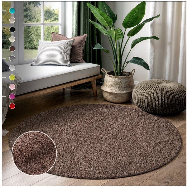 Sanat Hochflor-Teppich LOCA, auch als Läufer und in Rund, rund, Höhe: 30 mm, Wohnzimmer, Langflor, Shaggy, Schlafzimmer