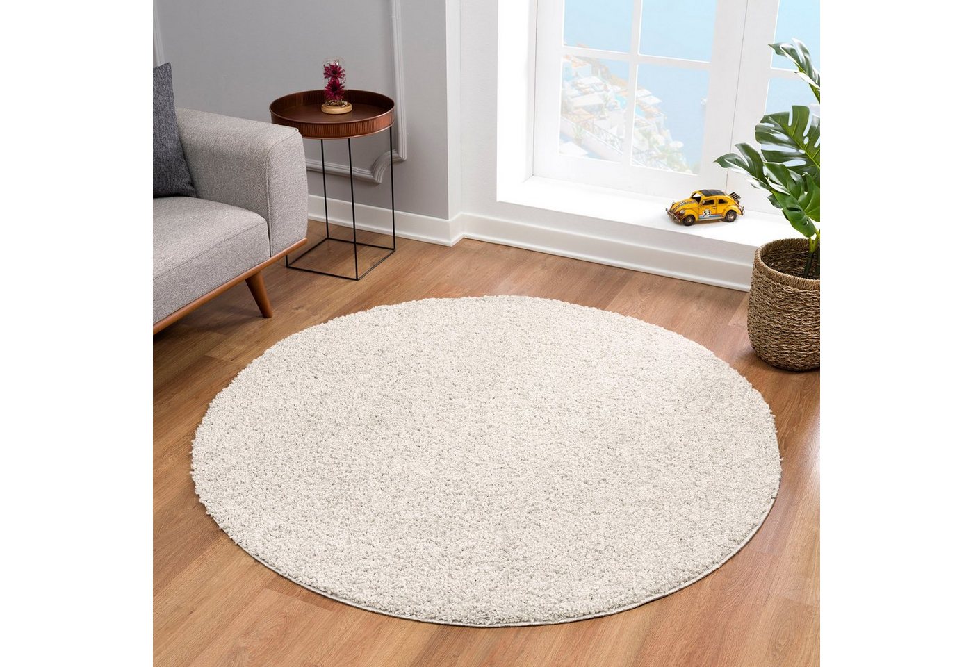Sanat Hochflor-Teppich LOCA, auch als Läufer und in Rund, rund, Höhe: 30 mm, Wohnzimmer, Langflor, Shaggy, Schlafzimmer – Bild 5 von 5