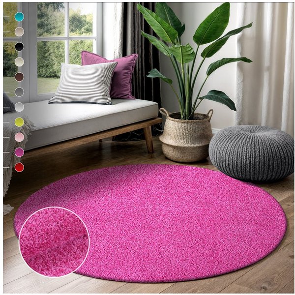 Sanat Hochflor-Teppich LOCA, auch als Läufer und in Rund, rund, Höhe: 30 mm, Wohnzimmer, Langflor, Shaggy, Schlafzimmer