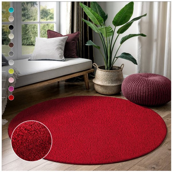 Sanat Hochflor-Teppich LOCA, auch als Läufer und in Rund, rund, Höhe: 30 mm, Wohnzimmer, Langflor, Shaggy, Schlafzimmer