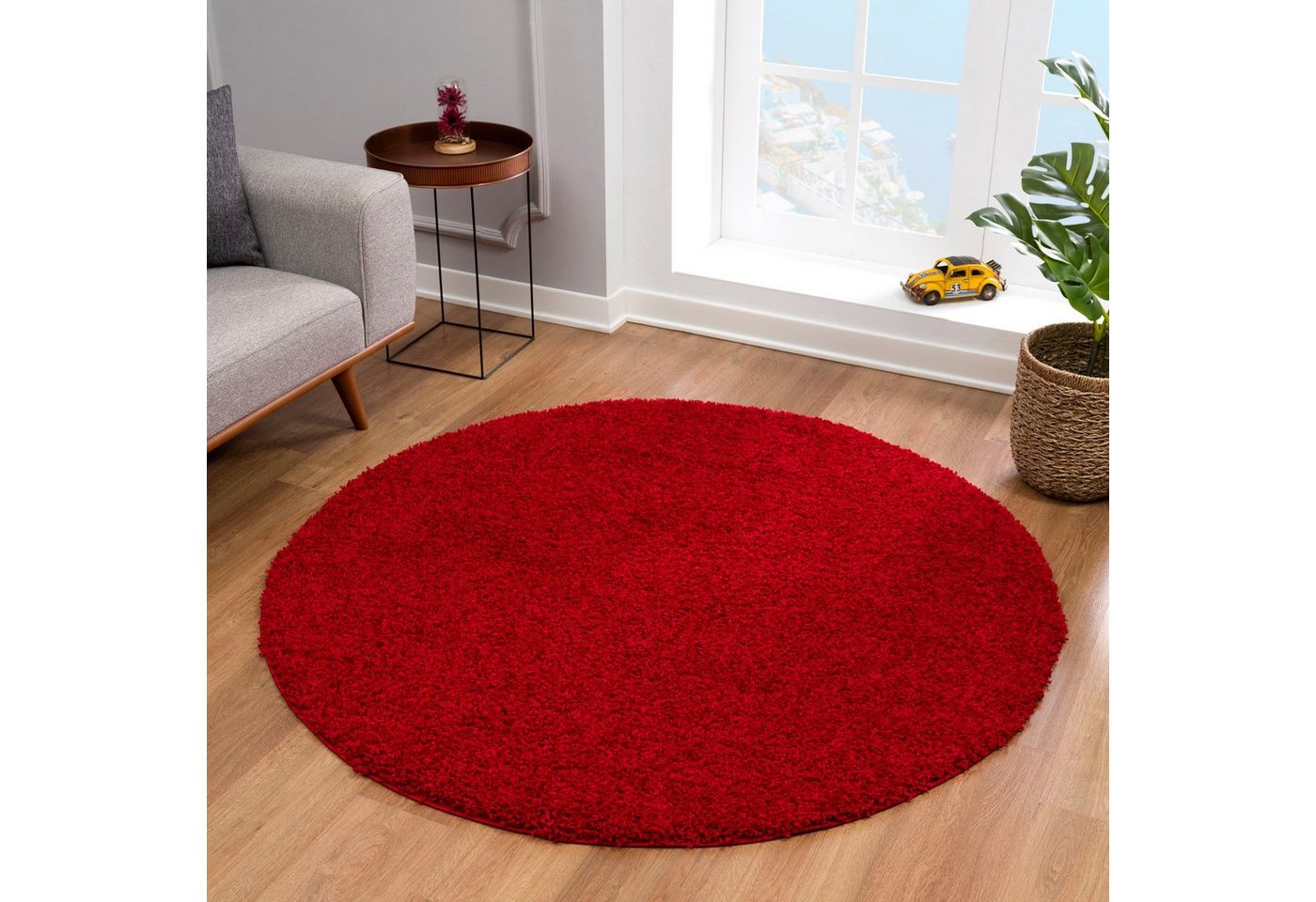 Sanat Hochflor-Teppich LOCA, auch als Läufer und in Rund, rund, Höhe: 30 mm, Wohnzimmer, Langflor, Shaggy, Schlafzimmer – Bild 5 von 5