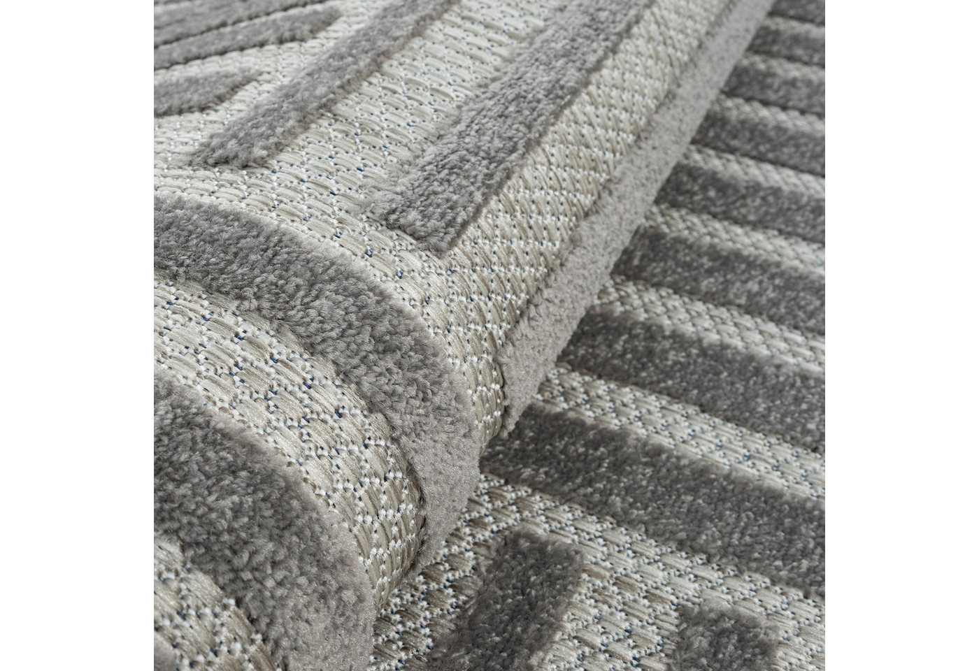 Sanat Teppich Berlin 1, auch als Läufer und in Rund, rund, Höhe: 6 mm, In -und Outdoor geeignet, Außenbereich, Terrasse, Balkon, auch Läufer – Bild 3 von 5