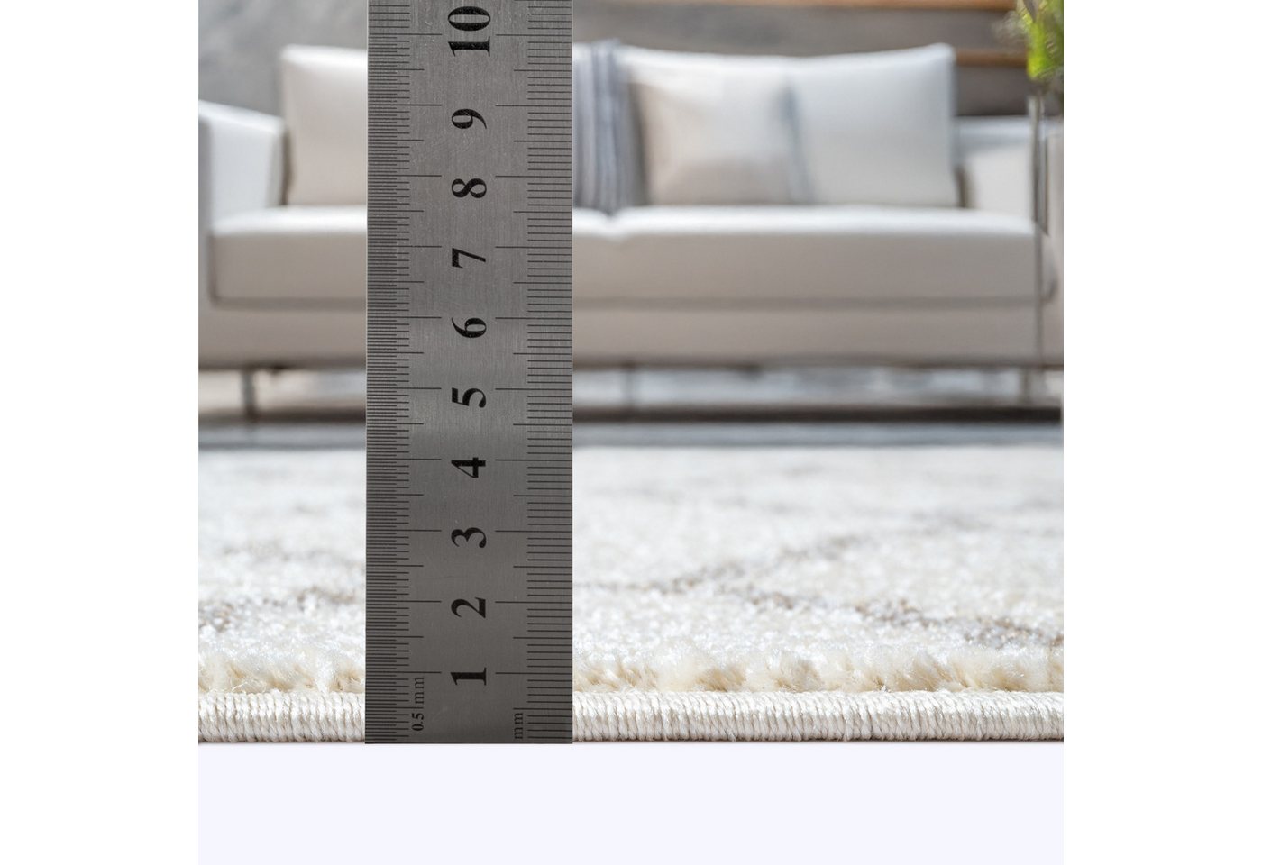 Sanat Teppich Boho 8202, auch als Läufer und in Rund, rund, Höhe: 10 mm, Kurzflor, robust, Boho, Scandic, für Fussbodenheizung geeignet – Bild 4 von 5