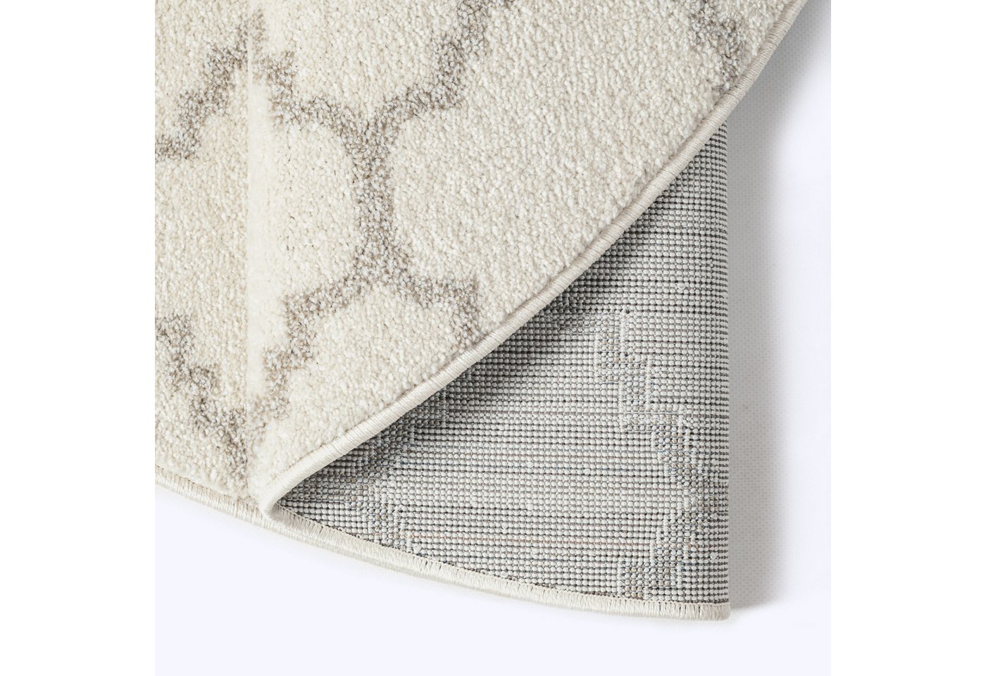 Sanat Teppich Boho 8202, auch als Läufer und in Rund, rund, Höhe: 10 mm, Kurzflor, robust, Boho, Scandic, für Fussbodenheizung geeignet – Bild 5 von 5