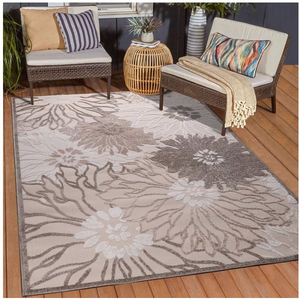 Sanat Teppich Floral 2 Outdoor, auch als Läufer und rund, rechteckig, Höhe: 6 mm, In- und Outdoor geeignet, Blumen, Balkon, Terrasse, Außenbereich