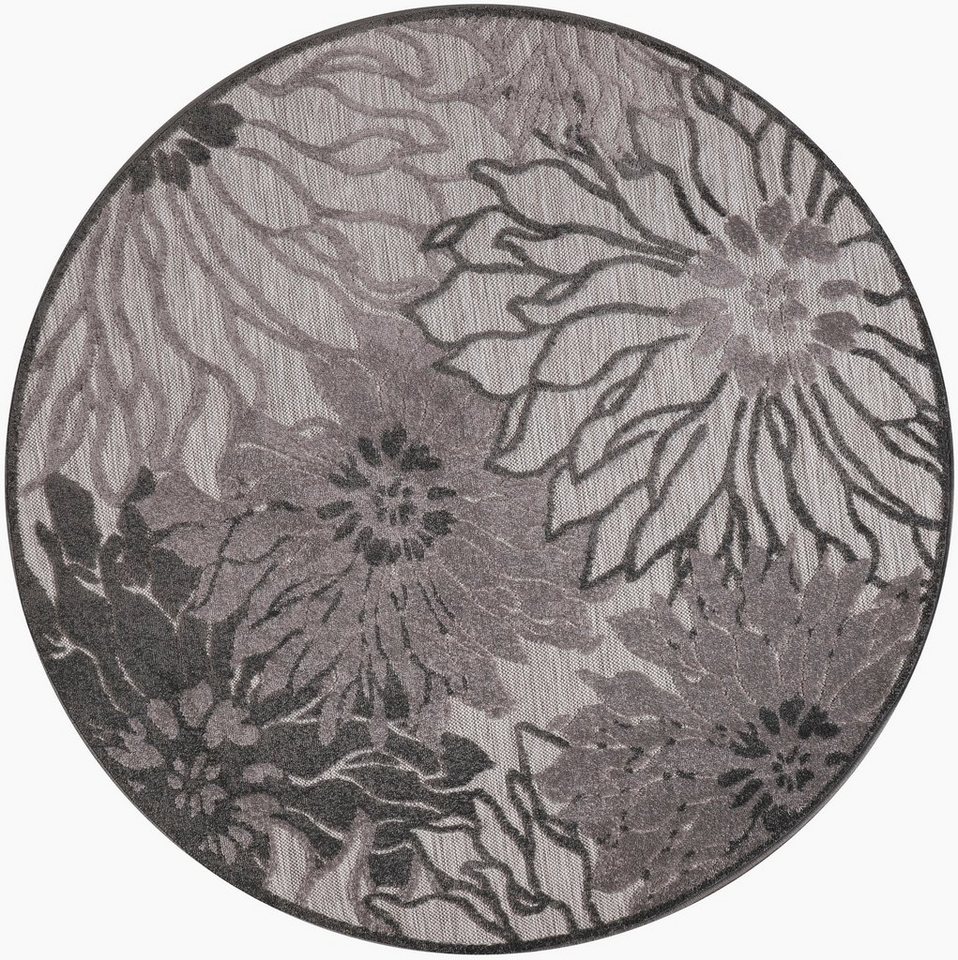 Sanat Teppich Floral 2 Outdoor, rund, Höhe: 6 mm, In- und Outdoor geeignet, florales Design, Balkon, Terasse – Bild 2 von 5