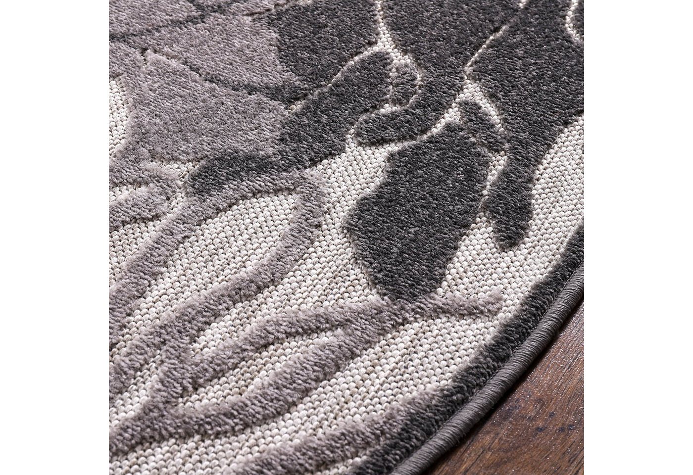 Sanat Teppich Floral 2 Outdoor, rund, Höhe: 6 mm, In- und Outdoor geeignet, florales Design, Balkon, Terasse – Bild 5 von 5