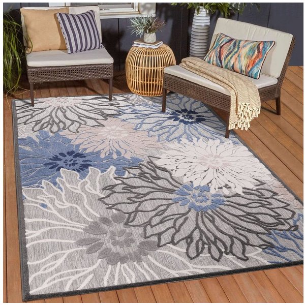 Sanat Teppich Floral 2 Outdoor, auch als Läufer und rund, rechteckig, Höhe: 6 mm, In- und Outdoor geeignet, Blumen, Balkon, Terrasse, Außenbereich